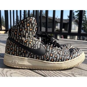 Nike Air Force 1 '07' Lv8 High Just Do It Shoes Sneakers Black Orange Mens